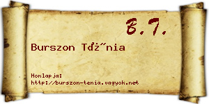 Burszon Ténia névjegykártya